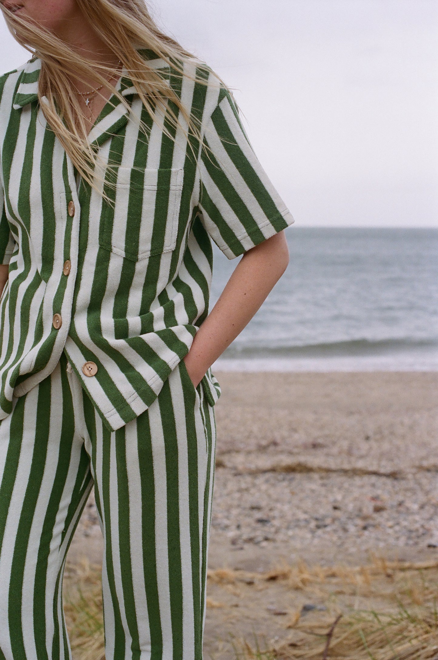 Weekend Pant | Green Stripe