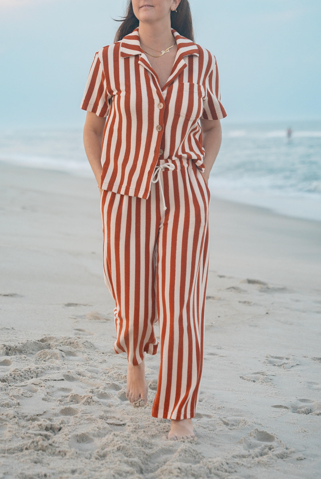 Weekend Pant | Orange Stripe
