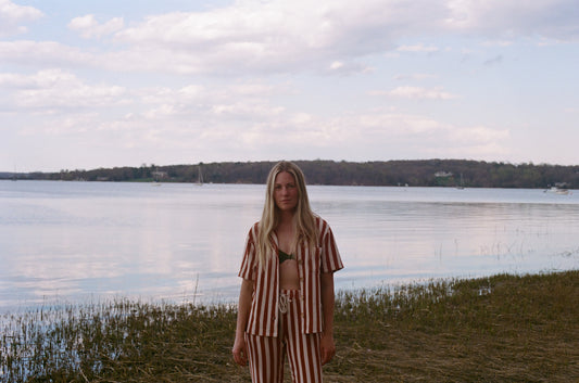 Weekend Pant | Orange Stripe